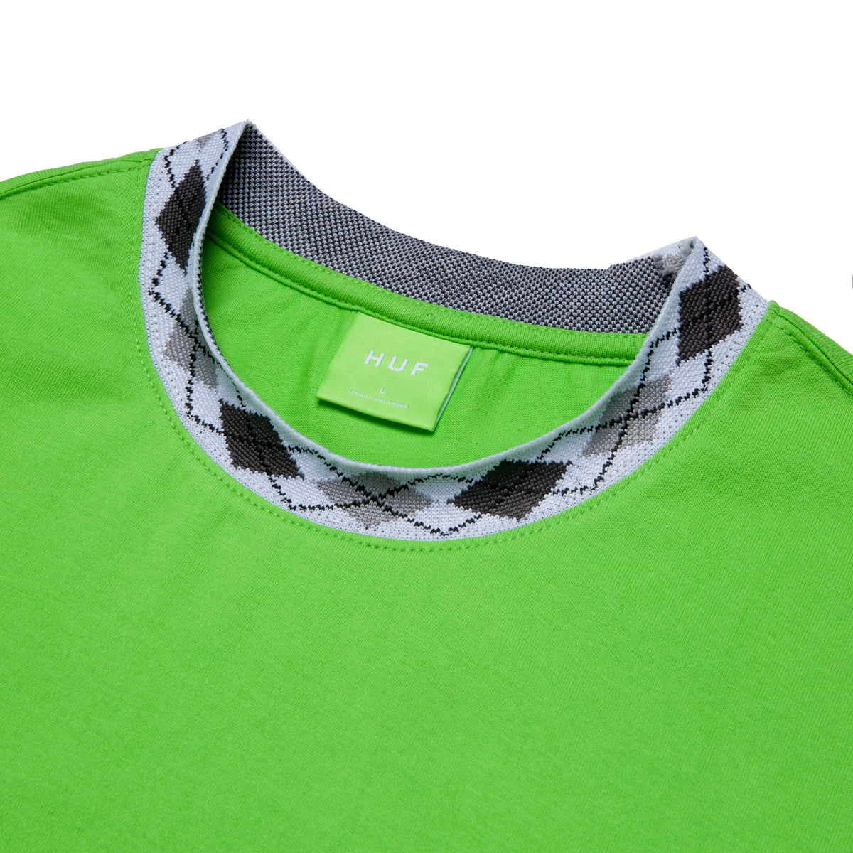 HUF Huf Jacquard Neck Long Sleeve Knit Top Huf Green