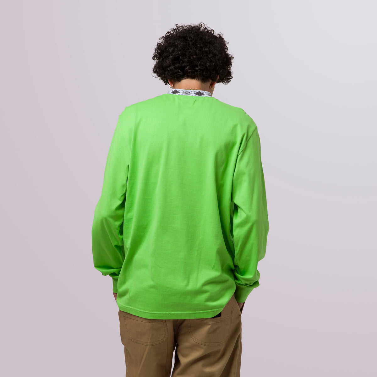 HUF Huf Jacquard Neck Long Sleeve Knit Top Huf Green