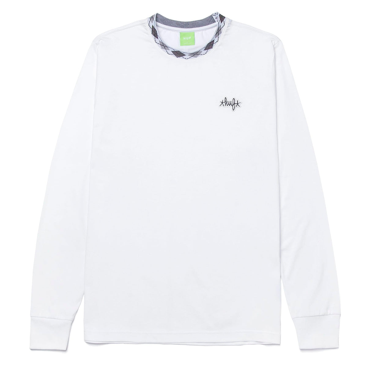HUF Huf Jacquard Neck Long Sleeve Knit Top White