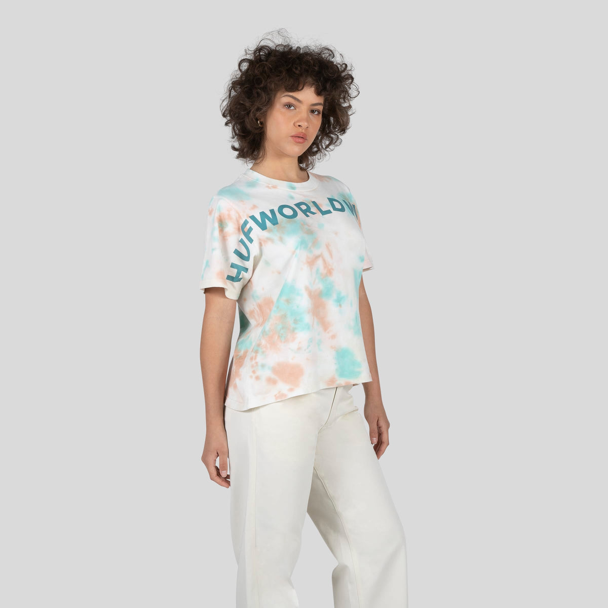 HUF Huf Worldwide TieDye Relax T-Shirt Natural