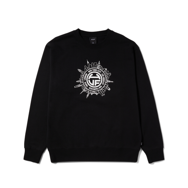 HUF Internationally Known Crewneck Sweatshirt Black