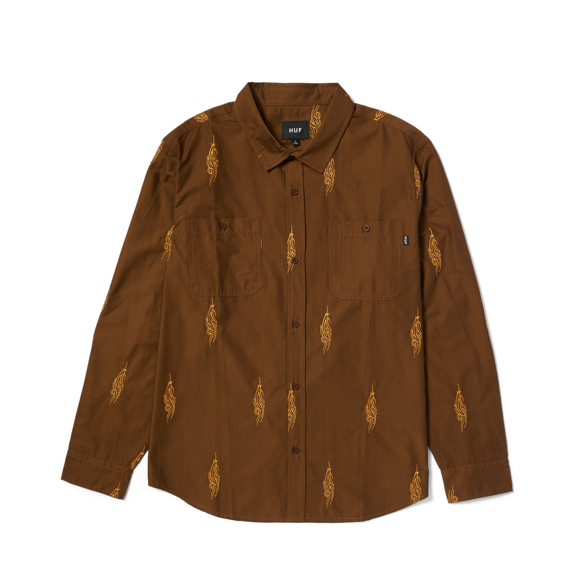 Huf Larkin Embroidered Work Shirt Bison