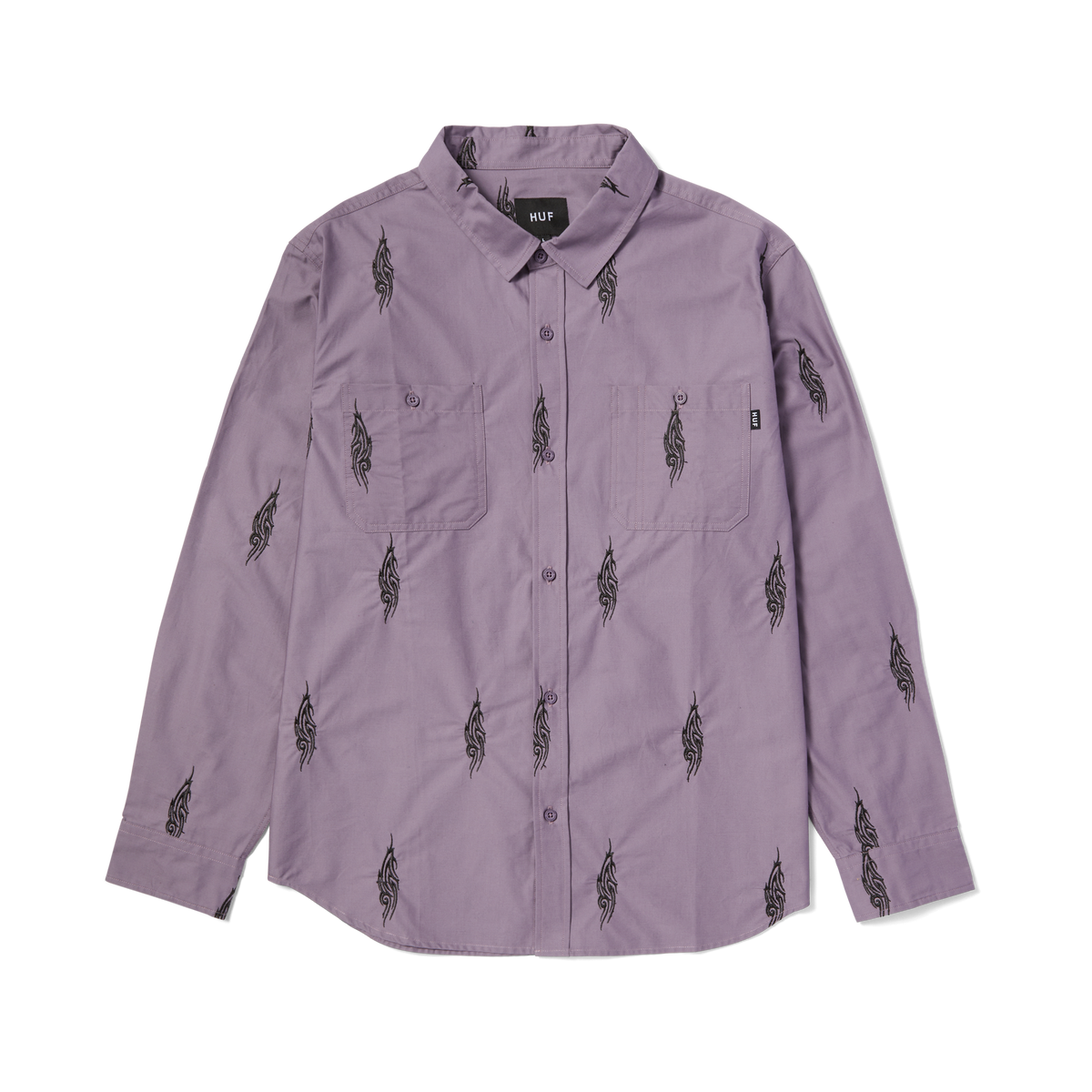 Huf Larkin Embroidered Work Shirt Dust Purple