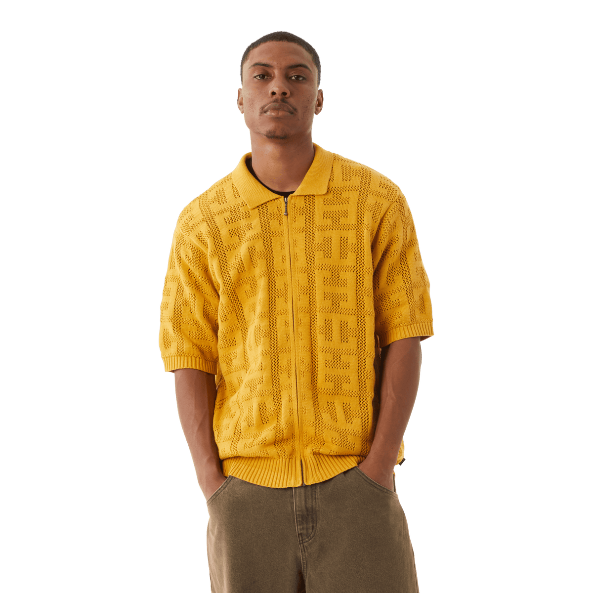 Monogram Jacquard Zip Sweater