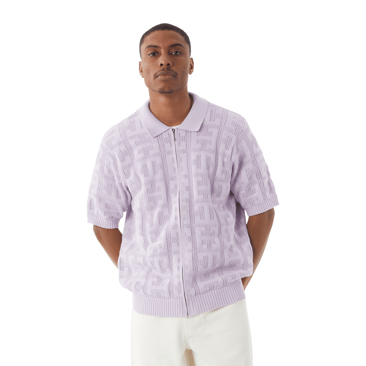 Monogram Jacquard Zip Sweater