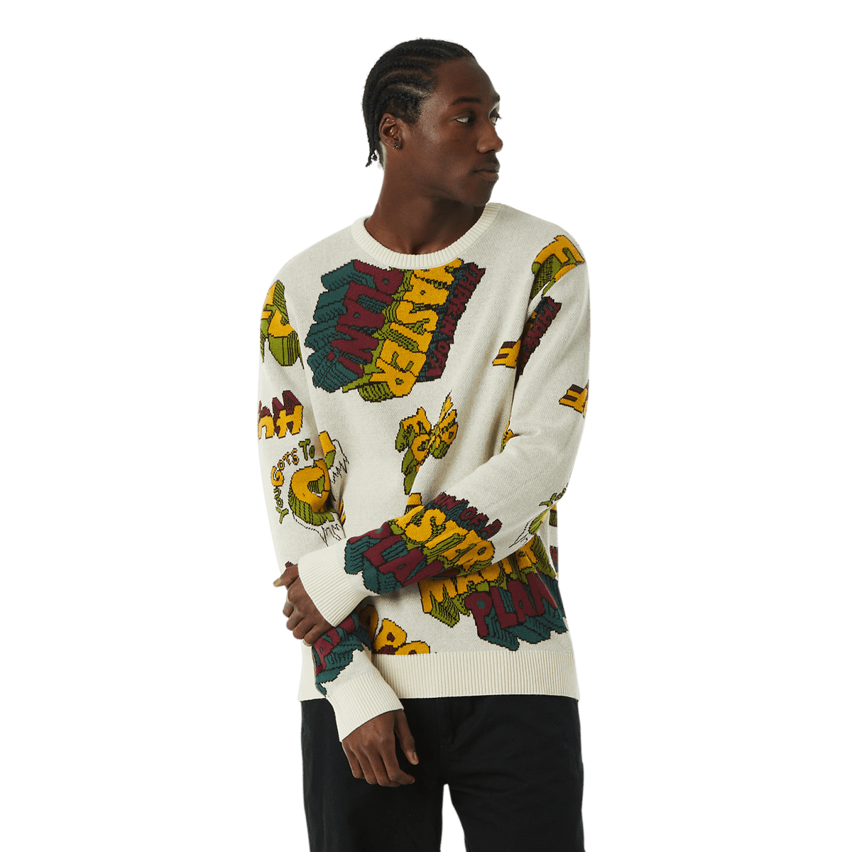 Huf Paid In Full Crewneck Sweater Cream