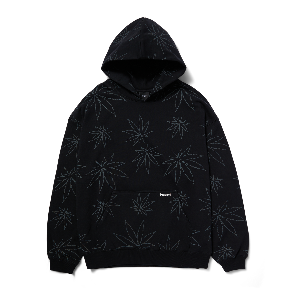 Black huf hoodie deals