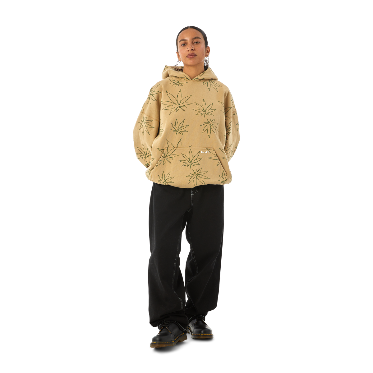 Huf Plantlife Fleece Hoodie Oatmeal