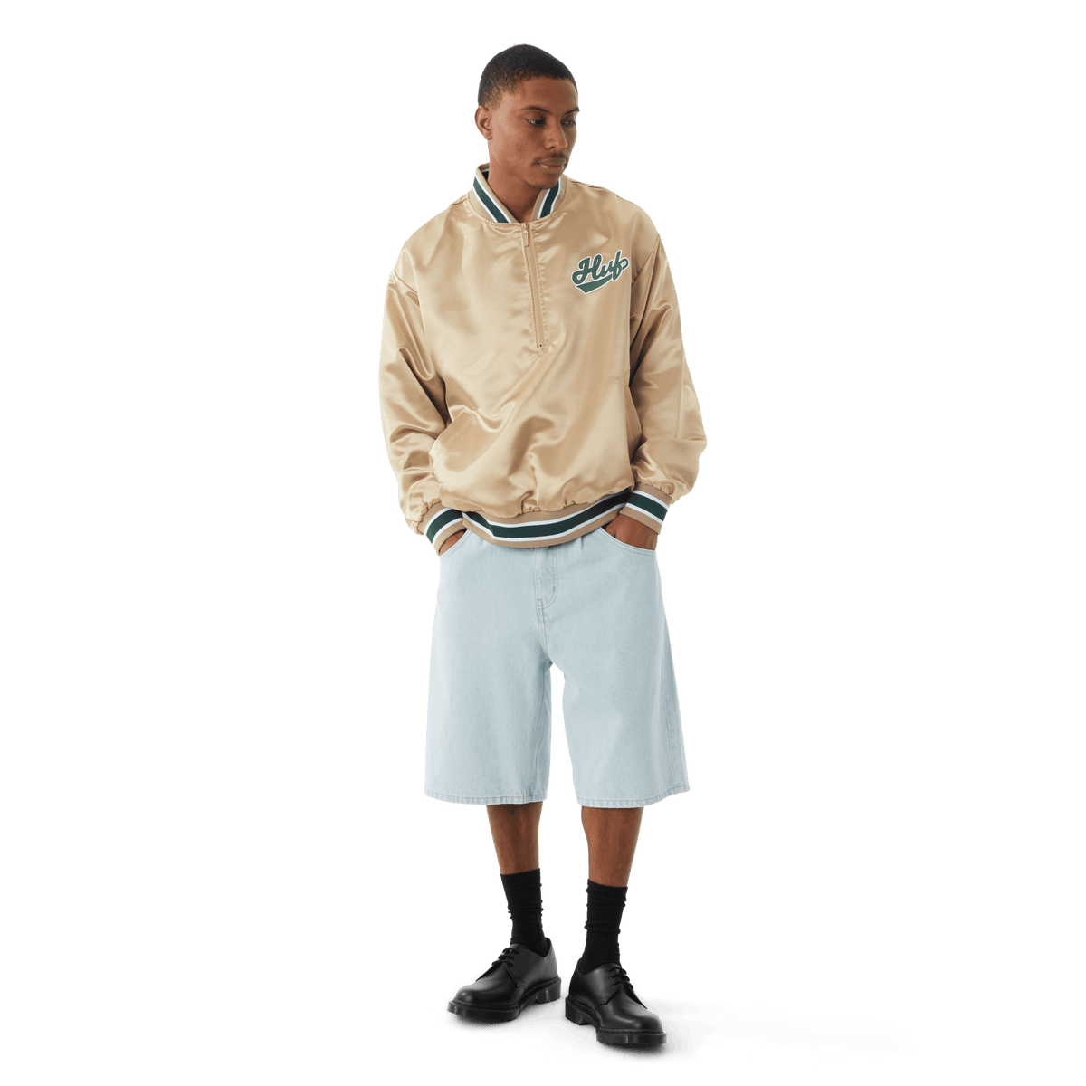 定価22000円HUF SATIN BASEBALL JACKET スタジャン HUF - 【美品】HUF ハフ ジャケット サイズ:M / 23AW ナイロン