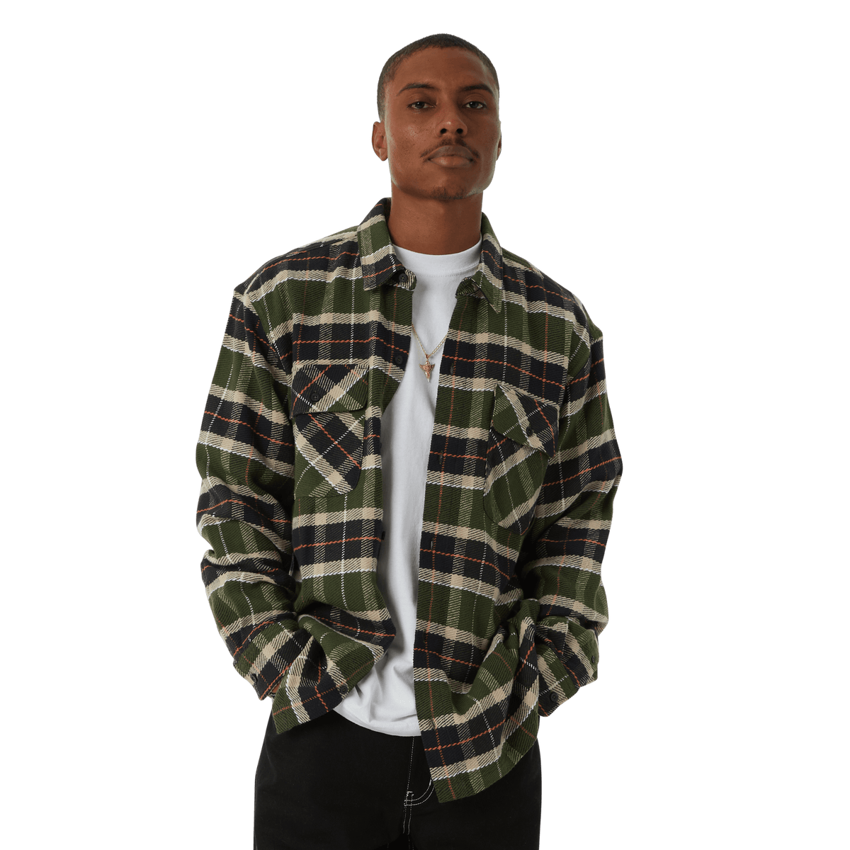 Huf Prescott Flannel Shirt Pine