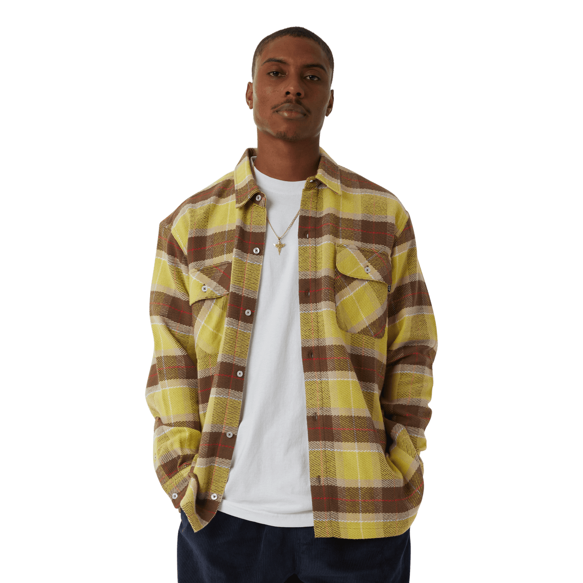 Huf Prescott Flannel Shirt Yellow