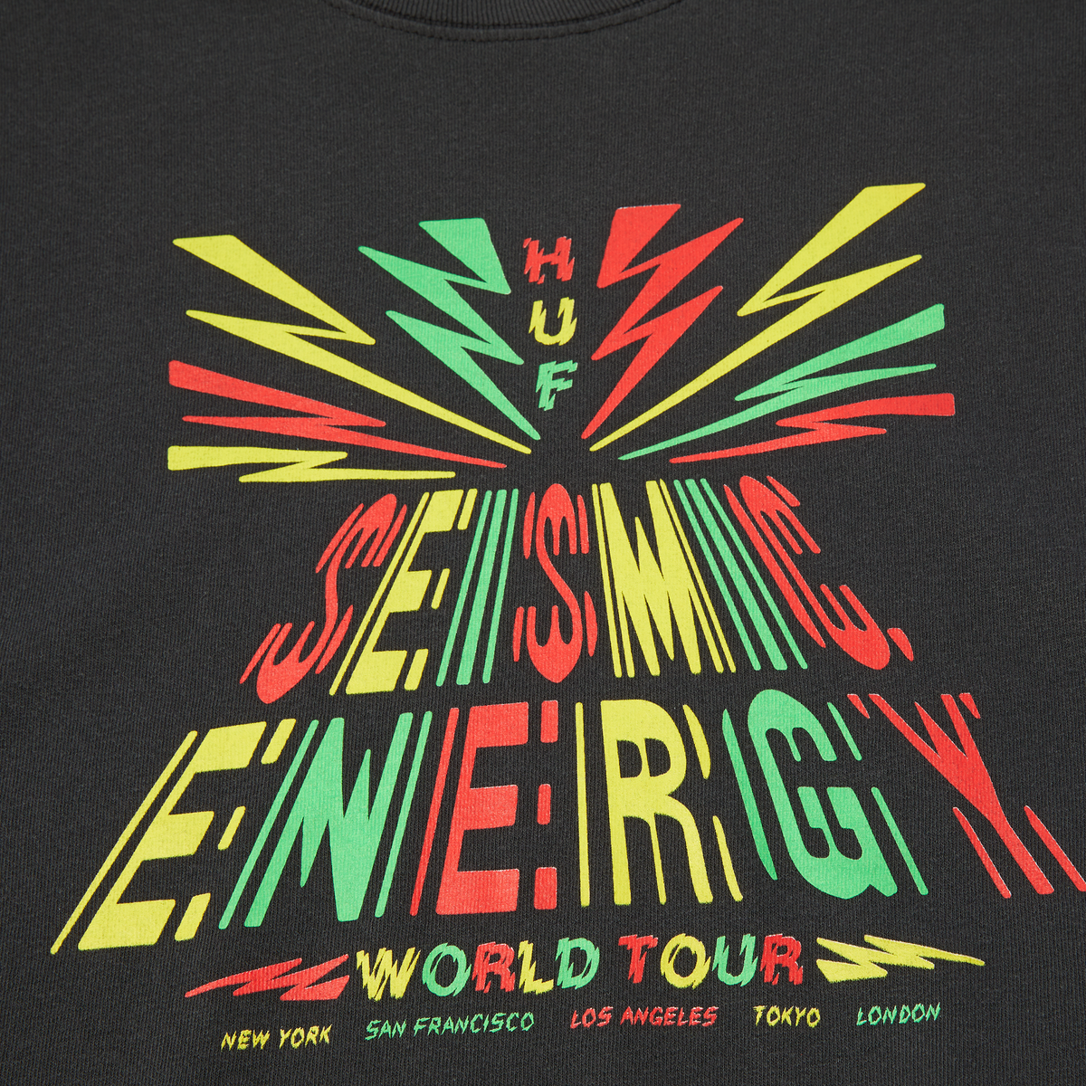 Huf Seismic Bass Wash T-Shirt Washed Black