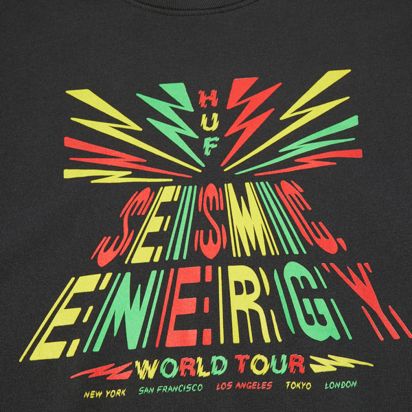 Huf Seismic Bass Wash T-Shirt Washed Black