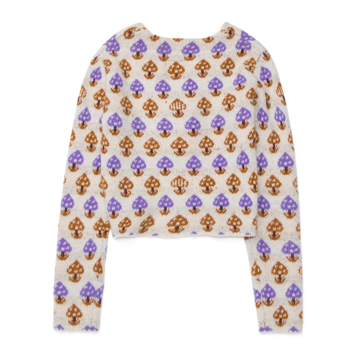 HUF Shroom Cropped Cardigan Sweater Off White