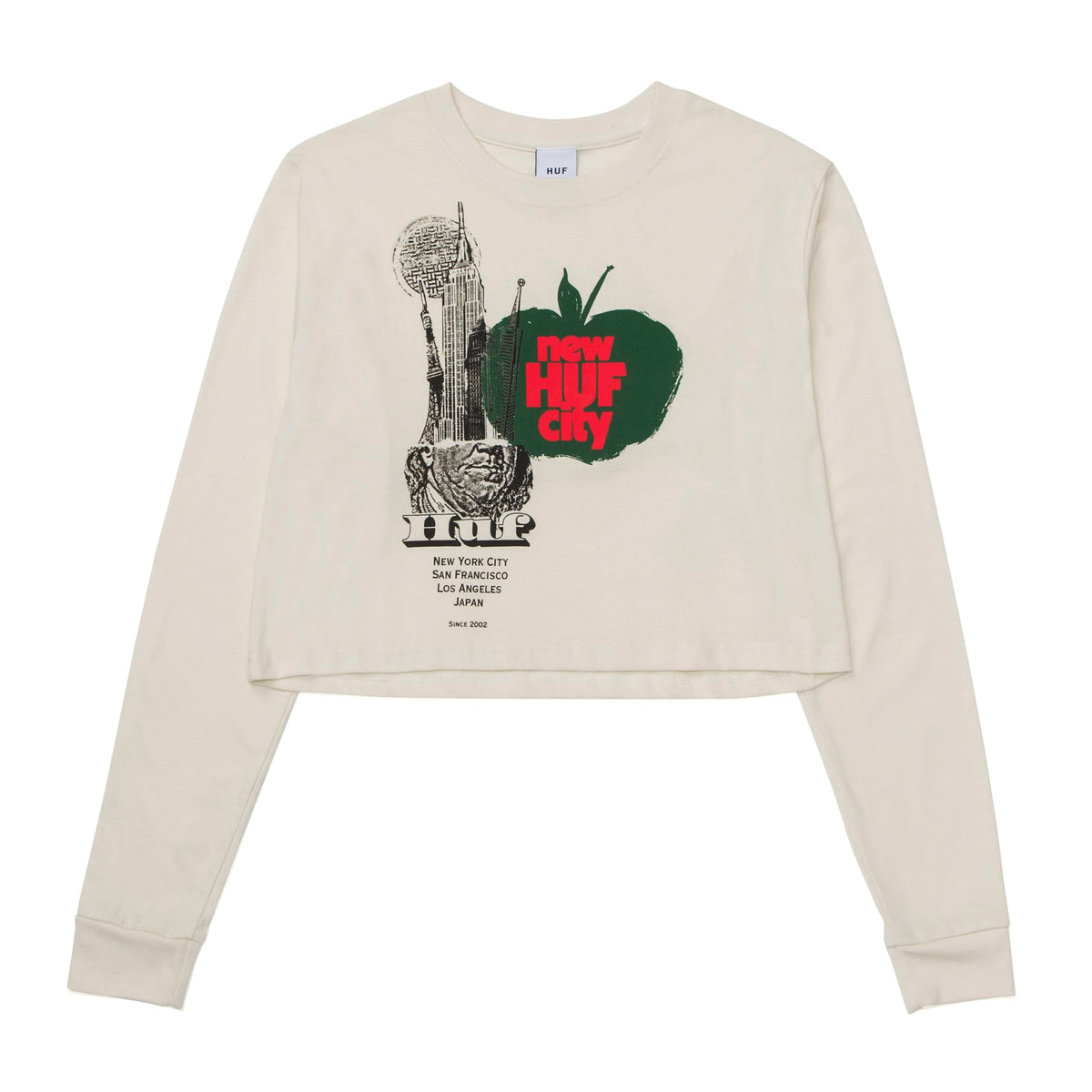 HUF The City Long Sleeve Crop T-Shirt Off White