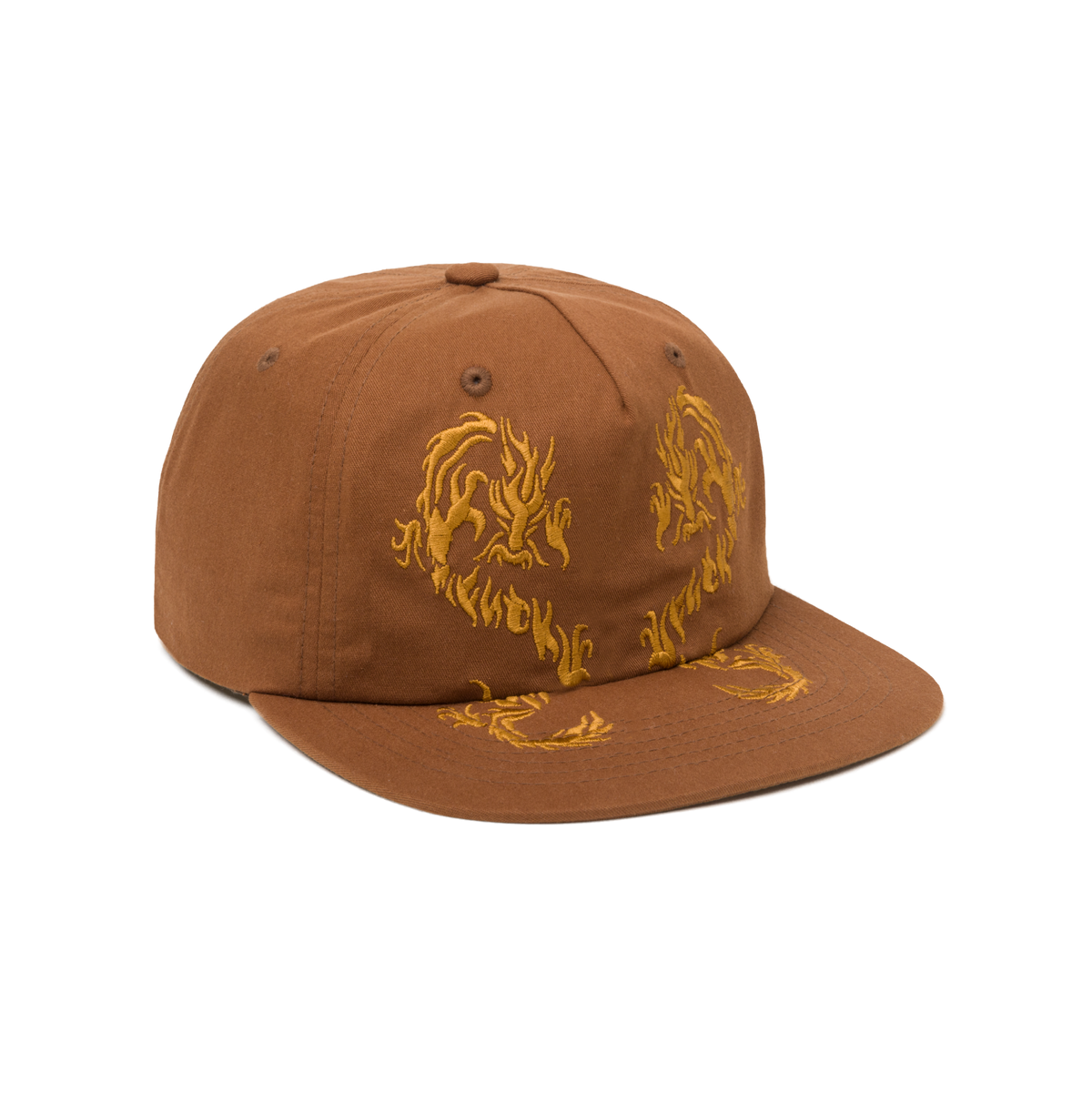 Huf Twin Dragon Snapback Hat Coffee