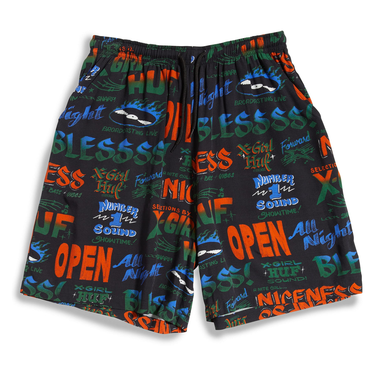 Huf X-Girl x Huf Sound Resort Short Black