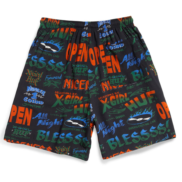 Huf X-Girl x Huf Sound Resort Short Black