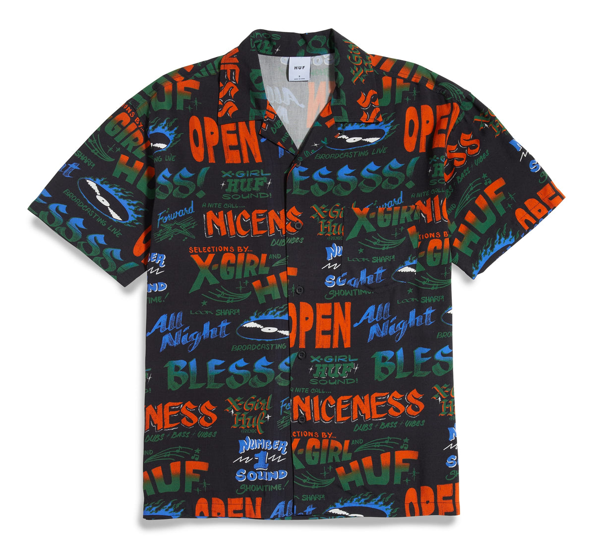 Huf X-Girl x Huf Sound Resort Top black