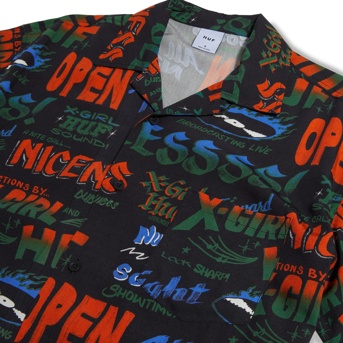 Huf X-Girl x Huf Sound Resort Top black