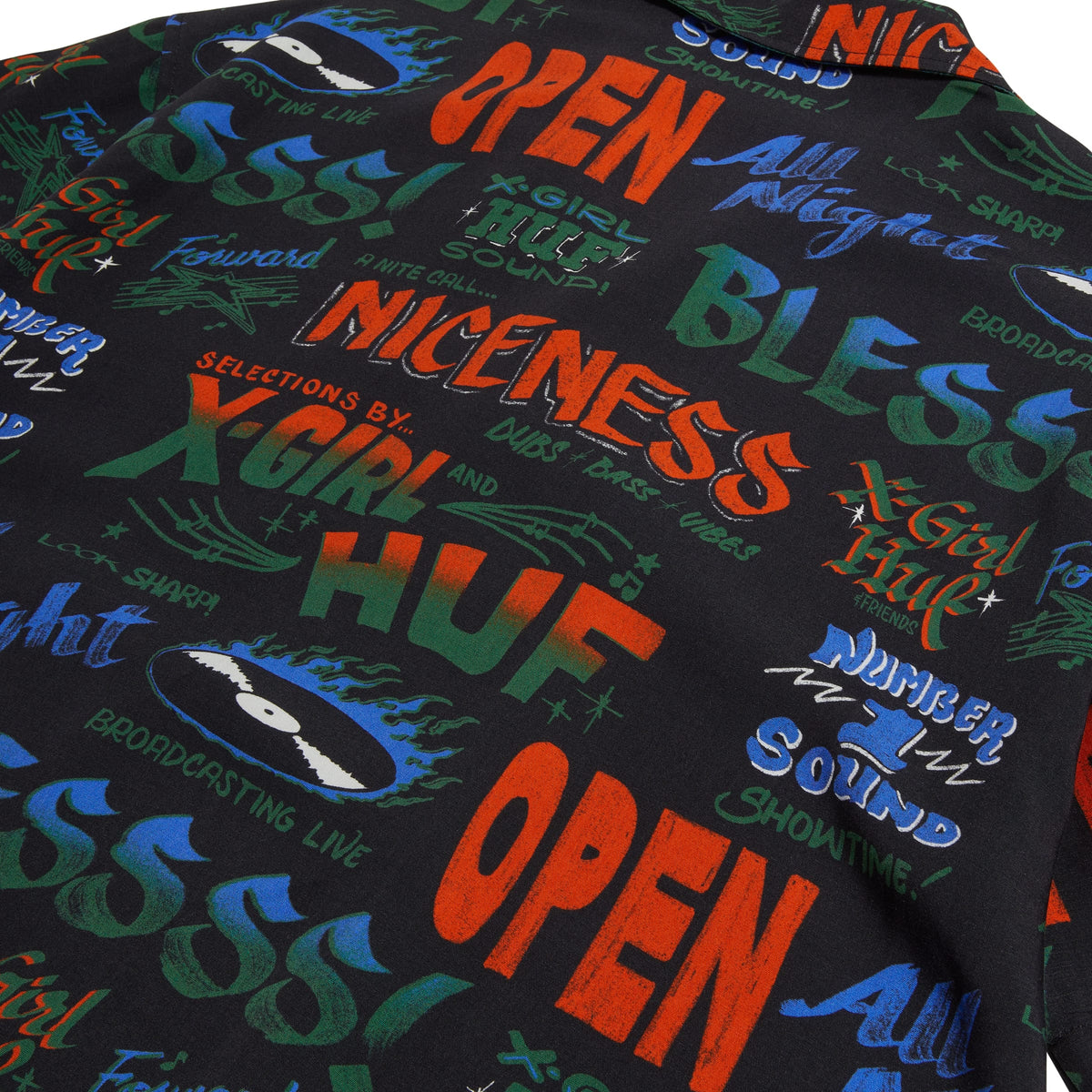 Huf X-Girl x Huf Sound Resort Top black